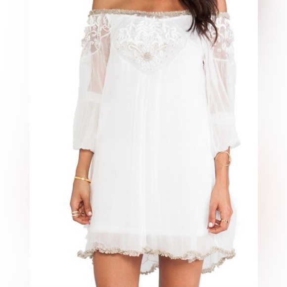 Vintage Free People Beaded Off-Shoulder Dress in Excellent Condition! Stunning! - Picture 3 of 16